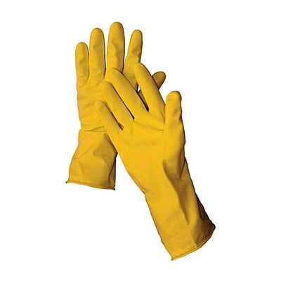 Guantes Amarillos De Látex Largos Resistentes A Químicos, Tamaño Medianos - 1 Docena